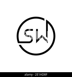 Initial Circle SW letter Logo Design vector Template. Abstract Letter SW logo Design Stock Vector