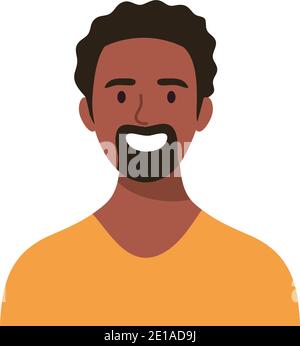 afro happy young man avatar character Stock Vector