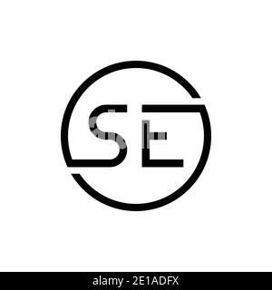 Initial Circle SE letter Logo Design vector Template. Abstract Letter SE logo Design Stock Vector