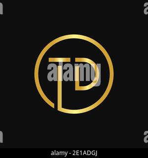 Initial Circle TD letter Logo Design vector Template. Abstract Letter TD logo Design Stock Vector