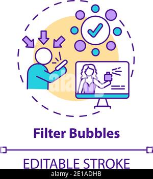 Filter bubbles concept icon Stock Vector