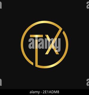 Initial Circle TX letter Logo Design vector Template. Abstract Letter TX logo Design Stock Vector