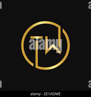 Initial Circle TW letter Logo Design vector Template. Abstract Letter TW logo Design Stock Vector