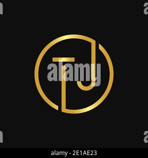 Initial Circle TJ letter Logo Design vector Template. Abstract Letter TJ logo Design Stock Vector