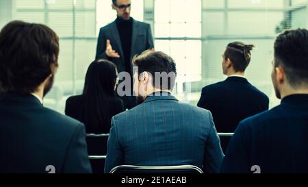 project Manager makes a report for the business team Stock Photo