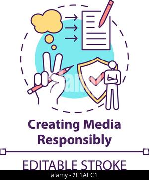 Creating media responsibility concept icon Stock Vector