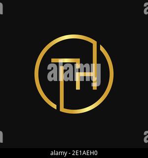 Initial Circle TH letter Logo Design vector Template. Abstract Letter TH logo Design Stock Vector