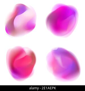 A set of gradient shapes . Pink bright energies . Modern abstract background texture. Template for the design. Isolated objects. Vector Stock Vector