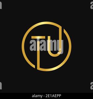Initial Circle TU letter Logo Design vector Template. Abstract Letter TU logo Design Stock Vector