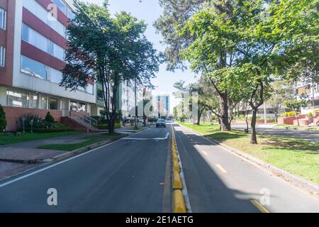 Bogota, Colombia. 5th Jan, 2021. The streets of Bogota alone on the first day of strict quarantine decreed due to high contagion that has been registered in recent weeks by covid 19 in the city of Bogota in the towns of Suba, Engativa and Usaquen. Credit: Daniel Garzon Herazo/ZUMA Wire/Alamy Live News Stock Photo