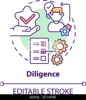 Diligence concept icon Stock Vector