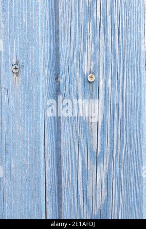 Old wooden light blue background or texture, part of rustic fence Stock Photo