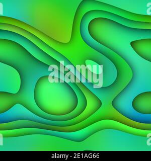 Seamless floating curved cut out paper vivid color Stock Photo