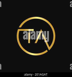 Initial Circle TA letter Logo Design vector Template. Abstract Letter TA logo Design Stock Vector