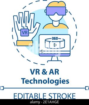 VR and AR technologies concept icon Stock Vector
