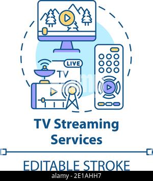 TV streaming services concept icon Stock Vector