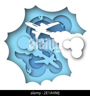 Vector travel in paper art style Stock Vector