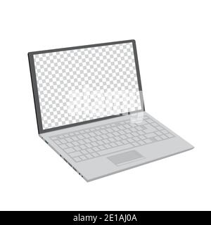 laptop computer isolated mockup template Stock Vector