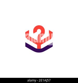 Initial W letter, Open book and Question mark logo design template Stock Vector
