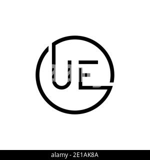 Initial Circle UE letter Logo Design vector Template. Abstract Letter UE logo Design Stock Vector