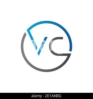 Initial Circle VC Letter Logo Creative Typography Vector Template. Creative Letter VC Logo Vector. Stock Vector