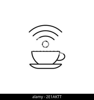 cafe wifi icon element of restaurant icon for mobile concept and web apps. Thin line cafe wifi icon can be used for web and mobile. Premium icon on wh Stock Vector
