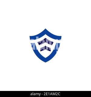 Star and shield simple logo design template Stock Vector