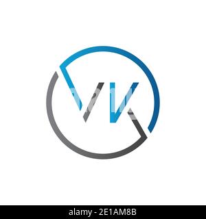 Initial Circle VK Letter Logo Creative Typography Vector Template. Creative Letter VK Logo Vector. Stock Vector
