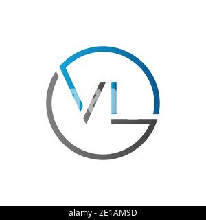 Initial Circle VL Letter Logo Creative Typography Vector Template