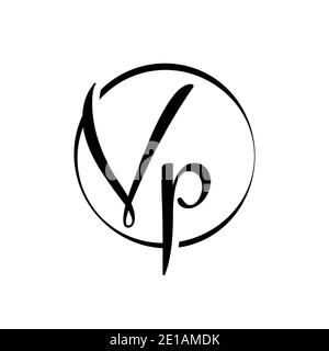 Initial VP letter Logo Design vector Template. Abstract Script Letter VP Logo Vector. Stock Vector