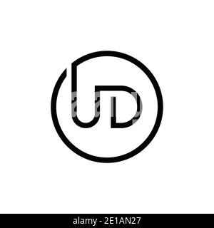 Initial Circle UD letter Logo Design vector Template. Abstract Letter UD logo Design Stock Vector