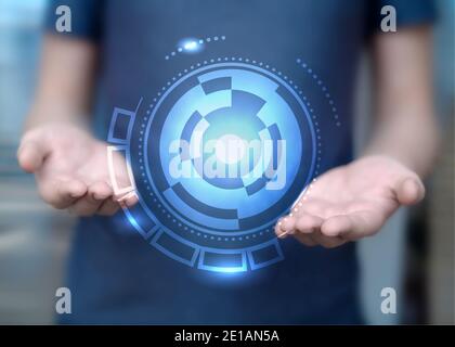 Automated marketing and international intelligent futuristic global virtual Internet for business and technology. Blur. Stock Photo