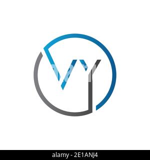 Initial Circle VY Letter Logo Creative Typography Vector Template. Creative Letter VY Logo Vector. Stock Vector