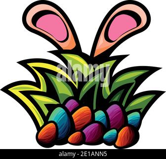 Vector easter in sharp outline style Stock Vector