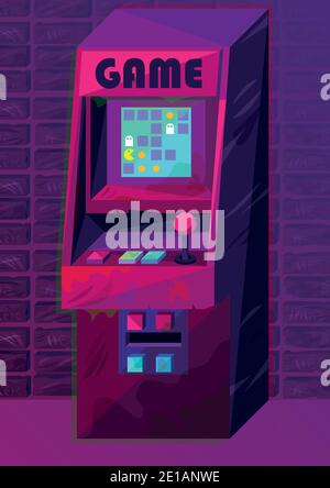 Vector arcade machine in gradient style Stock Vector