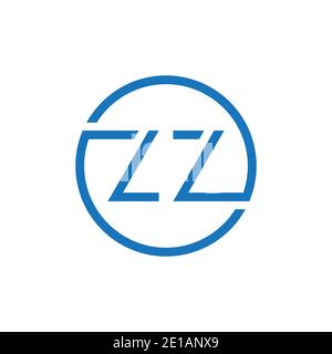 ZZ Logo Design Vector Template. Initial Circle Letter ZZ Vector Illustration Stock Vector