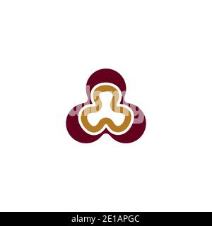 Triangle flower logo vector design template Stock Vector
