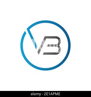Initial Circle VB Letter Logo Creative Typography Vector Template. Creative Letter VB Logo Vector. Stock Vector