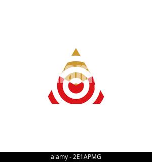 letter A, Triangle and circle logo vector design template Stock Vector
