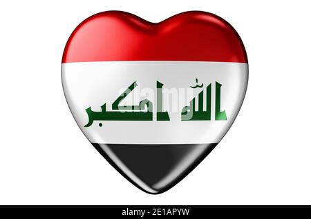 Heart Shape Of Iraq Flag Isolated On White Stock Photo, Picture and Royalty  Free Image. Image 57775774.