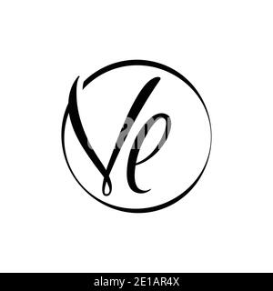 Vl Letter Logo Circle Gold Silver Stock Vector (Royalty Free