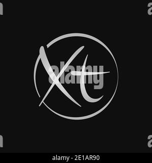 Creative XT letter Logo Design vector Template. Initial Script Letter XT Logo Design Stock Vector