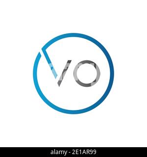 Initial Circle VO Letter Logo Creative Typography Vector Template. Creative Letter VO Logo Vector. Stock Vector