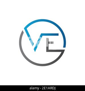 Initial Circle VE Letter Logo Creative Typography Vector Template. Creative Letter VE Logo Vector. Stock Vector