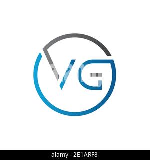 Initial Circle VG Letter Logo Creative Typography Vector Template. Creative Letter VG Logo Vector. Stock Vector