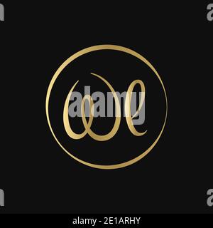Creative WL letter Logo Design vector Template. Abstract Script Letter WL Logo Design Stock Vector
