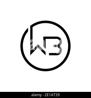 Initial Circle Letter WB Logo Design Vector Template. Initial Linked Letter WB Logo Design Stock Vector