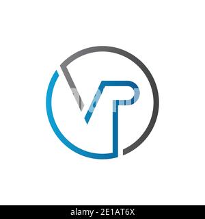 Initial Circle VP Letter Logo Creative Typography Vector Template. Creative Letter VP Logo Vector. Stock Vector