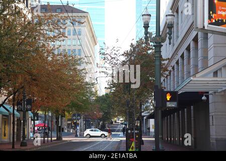 Portland, Oregon - 0ct, 26, 2020: Editorial image - General View of downtown Portland in the fall. Stock Photo
