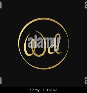 Creative WD letter Logo Design vector Template. Abstract Script Letter WD Logo Design Stock Vector